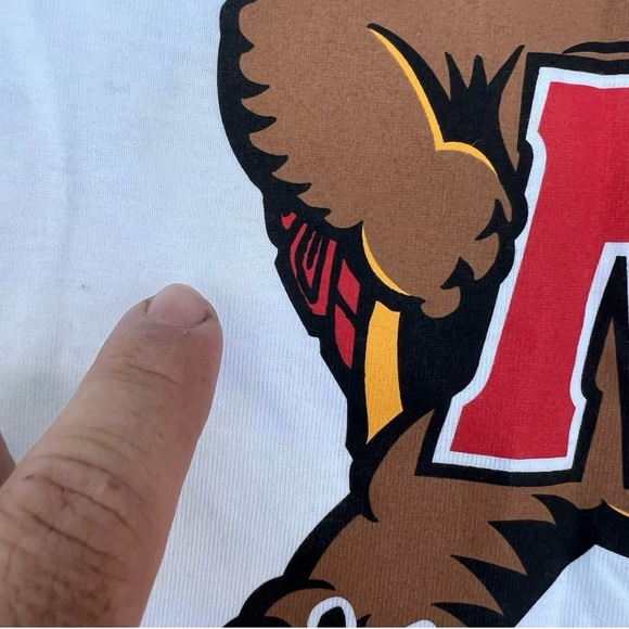 Vintage 90s Maryland Terrapins BE AFRAID Long Sleeve Tshirt Size Small NOS - Picture 8 of 8